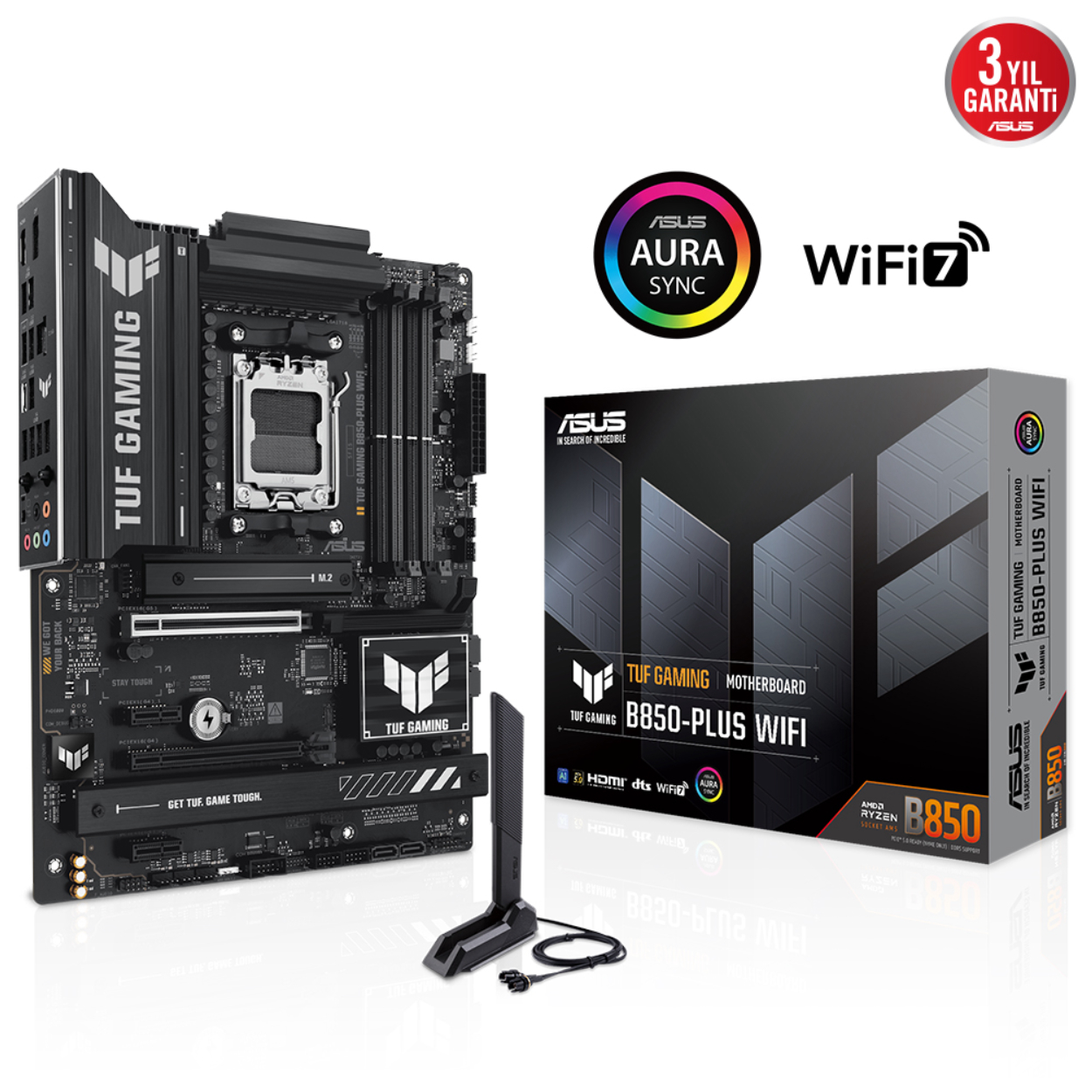 Asus TUF GAMING B850-PLUS WIFI AM5 DDR5 Ses+2.5GLan HDMI DP 3xM2 USB3.2 ATX