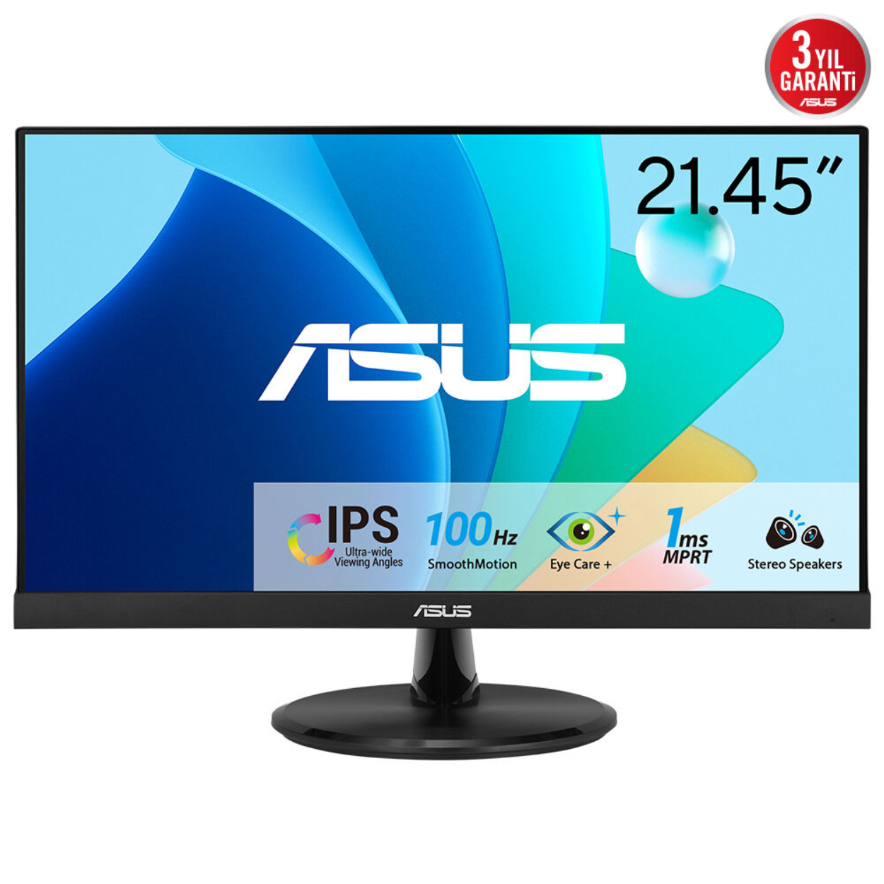 21.5" Asus VP229HF 1Ms 100Hz IPS HDMI VGA Vesa Siyah Monitör