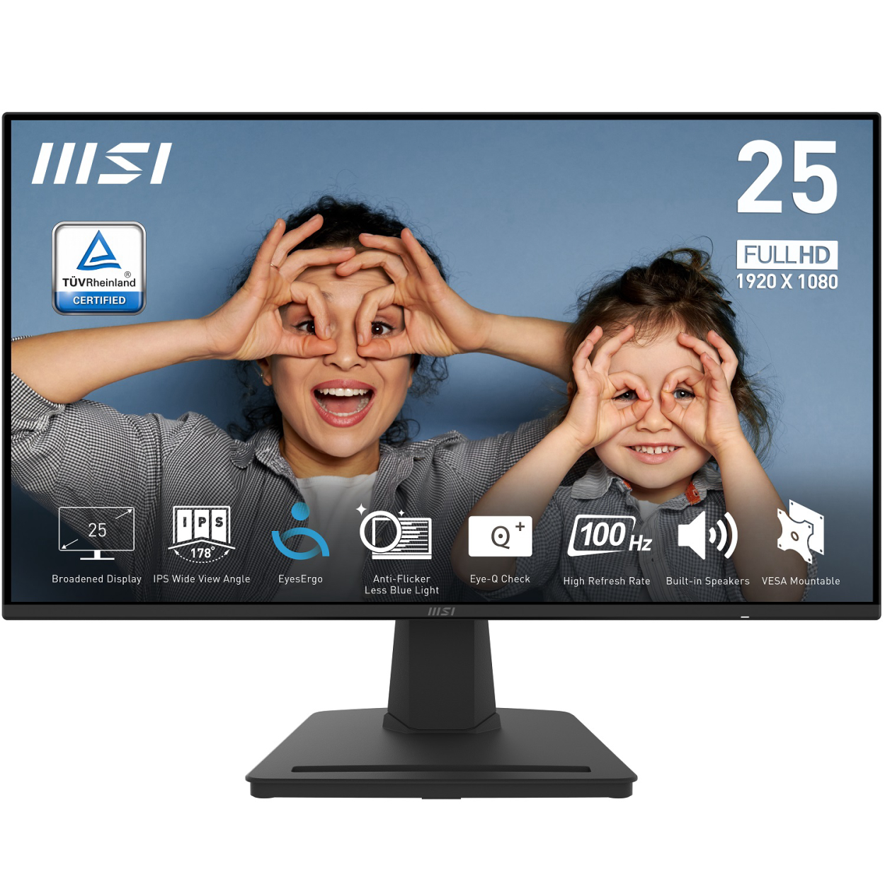 24.5" MSI PRO MP252 1ms 100Hz IPS MM HDMI DP Vesa Flat Monitör
