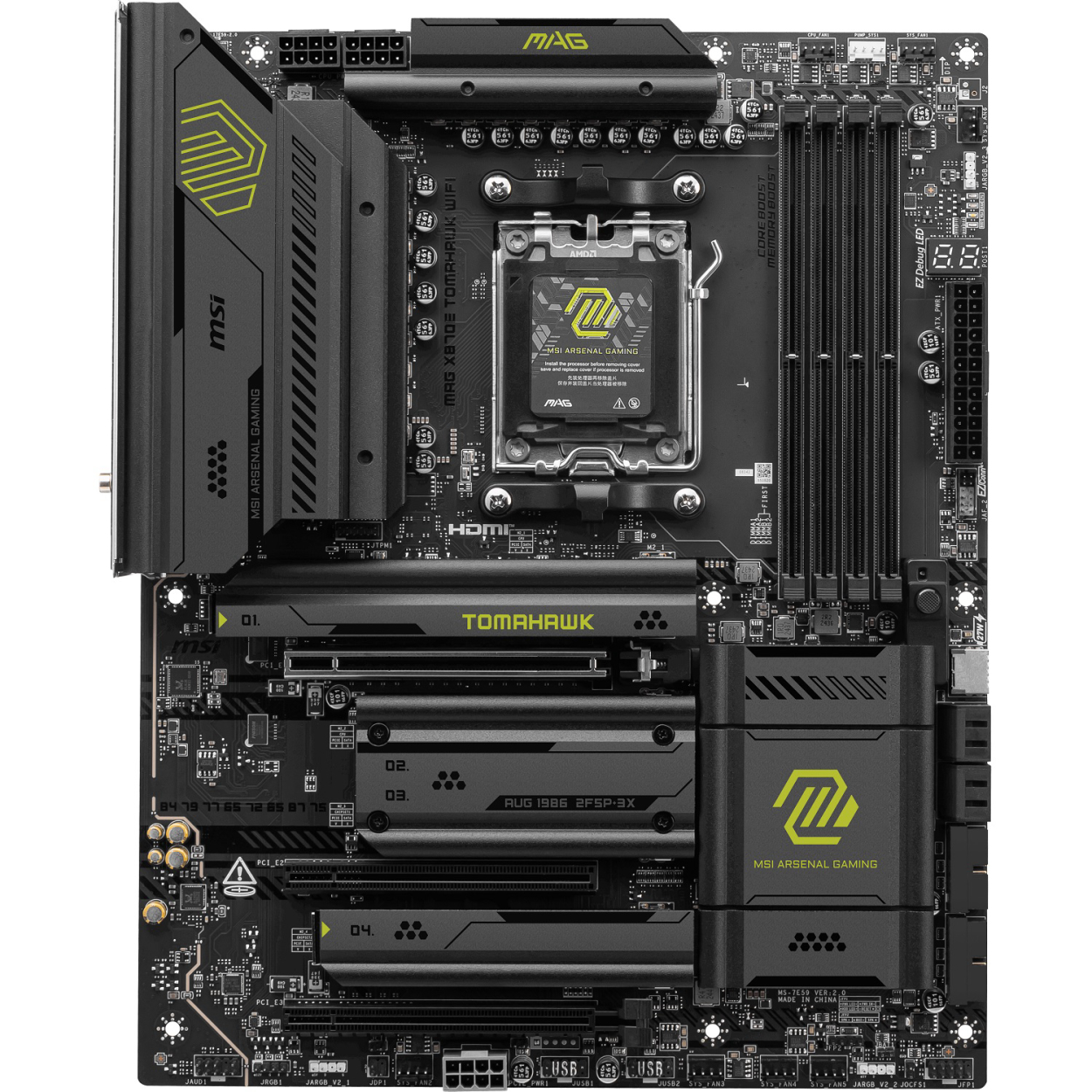 MSI MAG X870E TOMAHAWK WIFI AM5 DDR5 8400(OC) M.2 5G Lan HDMI Wifi 7 ATX