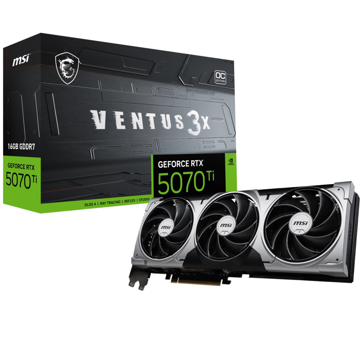 MSI 16GB GEFORCE RTX 5070 TI 16G VENTUS 3X OC GDDR7 [256Bit] PCIE 5.0 HDMI 3xDP