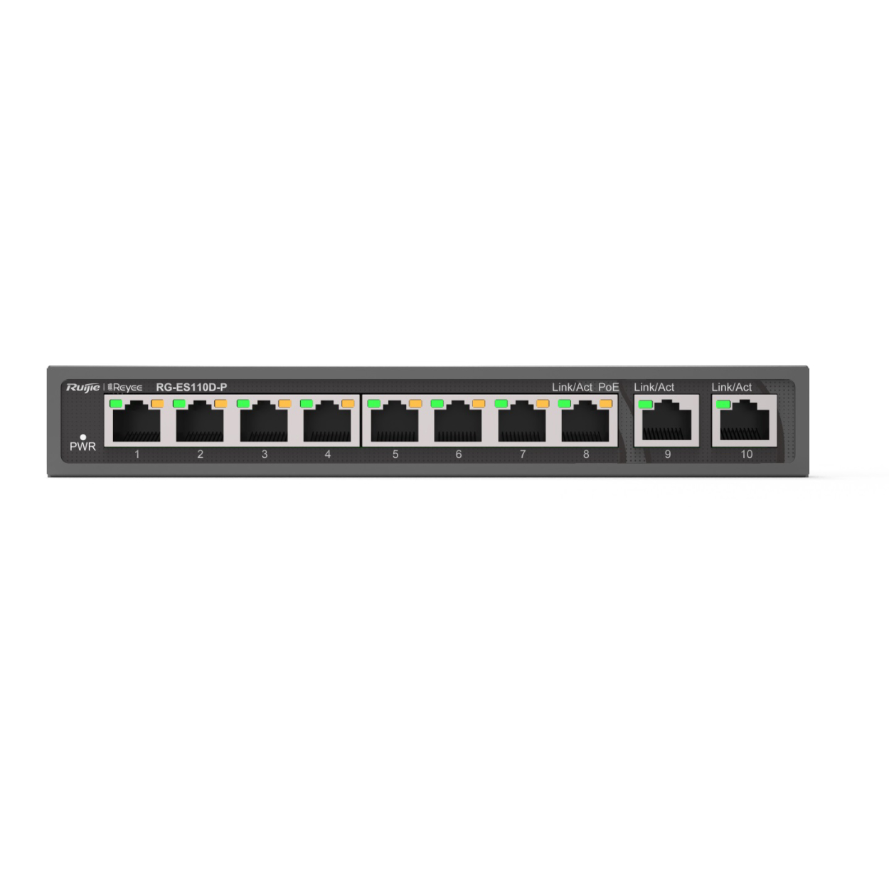 Ruijie Reyee RG-ES110D-P 10port, 10/100 8Port PoE, 2xGigabit Uplink 110W Switch
