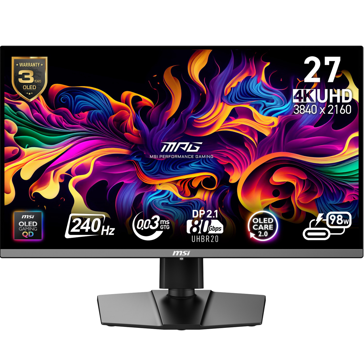 26.5" MSI MPG 272URX QD-OLED 0.03ms 240Hz 3840x2160 QD-OLED HDMI DP Curved Monit