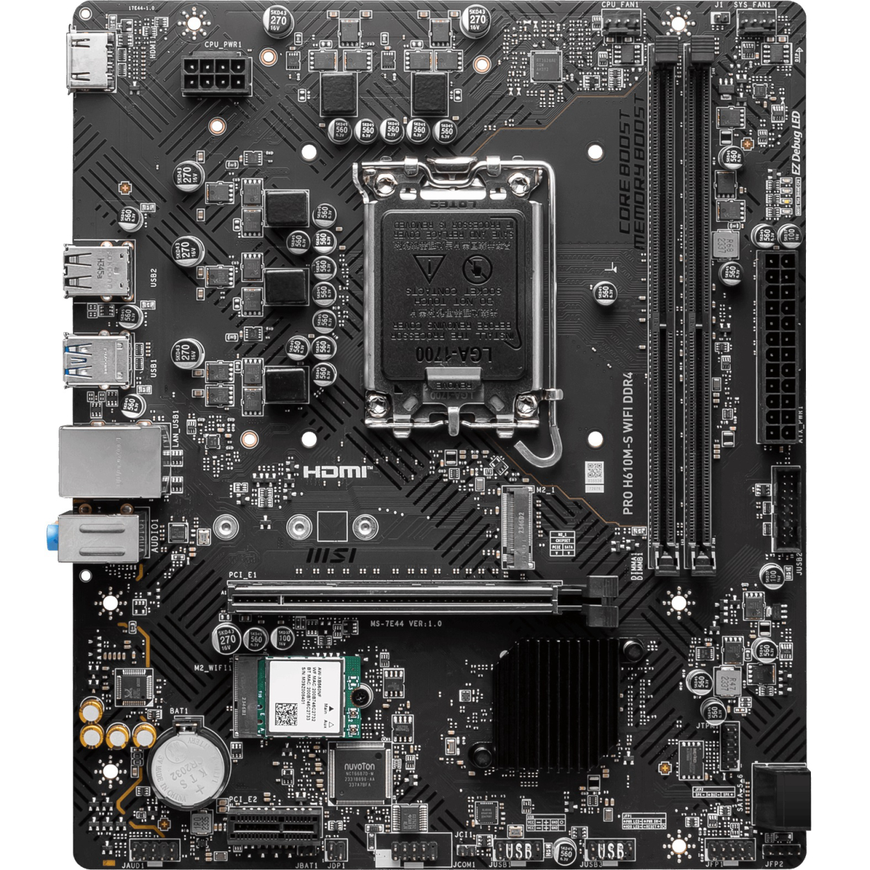 MSI PRO H610M-S DDR4 1700P DDR4 3200(OC) HDMI M.2 USB3.2 1x 1G LAN mATX