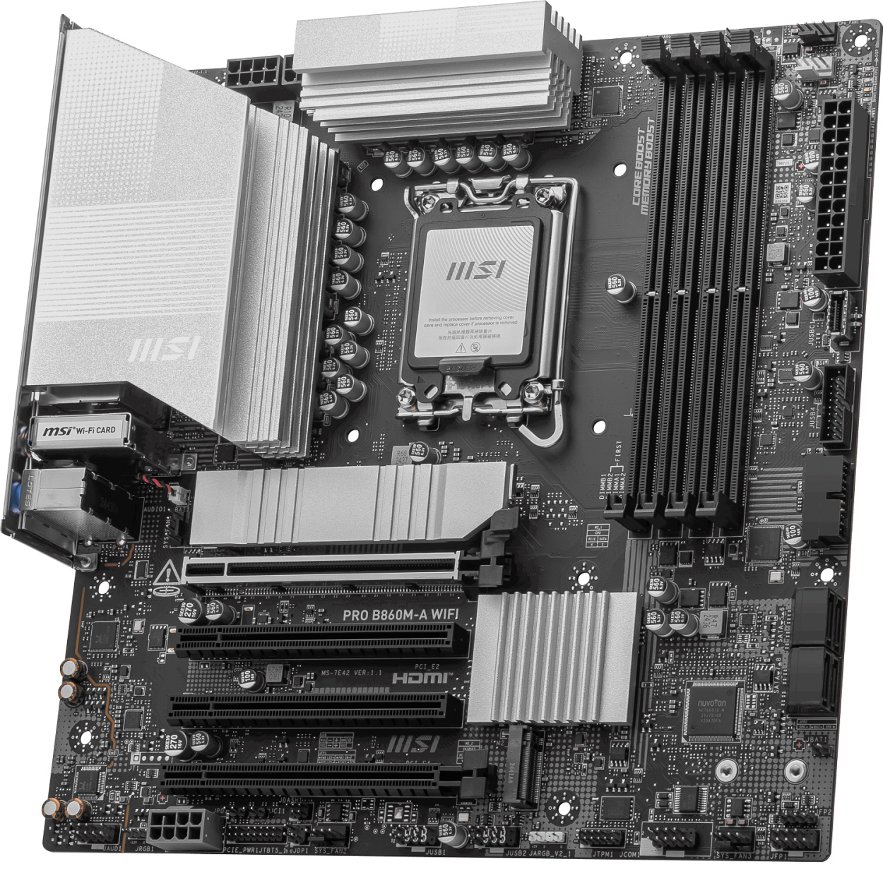 MSI PRO B860M-A WIFI 1851P DDR5 8600(OC) HDMI DP M.2 1xTB4 5GLan mATX