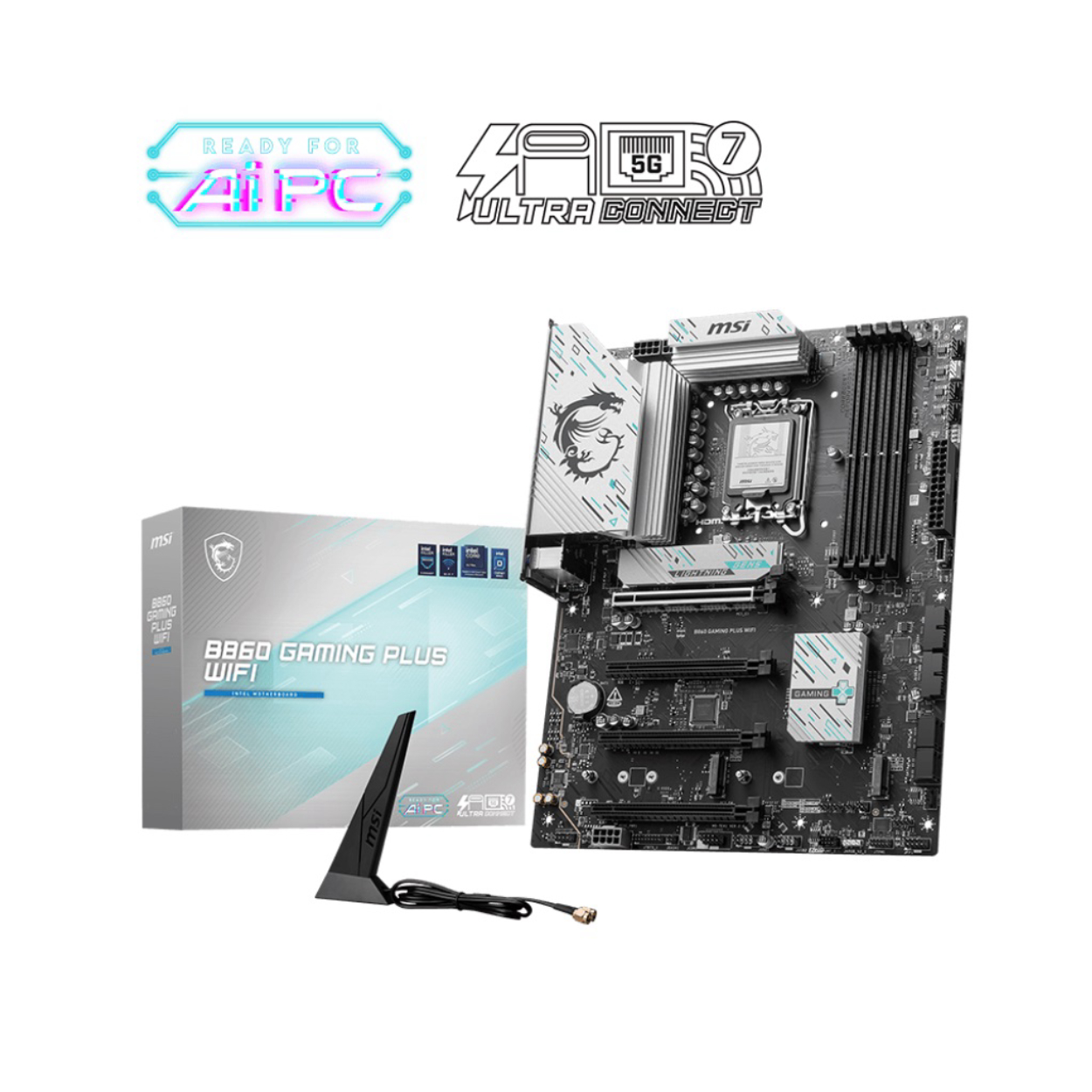 MSI B860 GAMING PLUS WIFI 1851P DDR5 8600MHZ(OC) 3xM.2 1xTB4 HDMI DP 5GLan 7 ATX