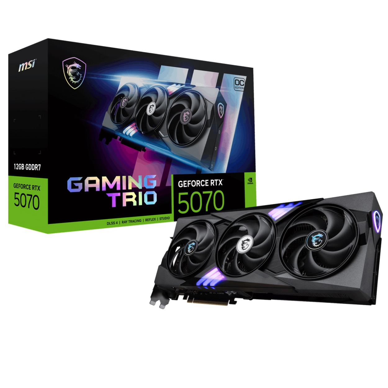 MSI 12GB GEFORCE RTX 5070 12G GAMING TRIO OC GDRR7 [192bit]  PCIE 5.0 1xHDMI 3xD