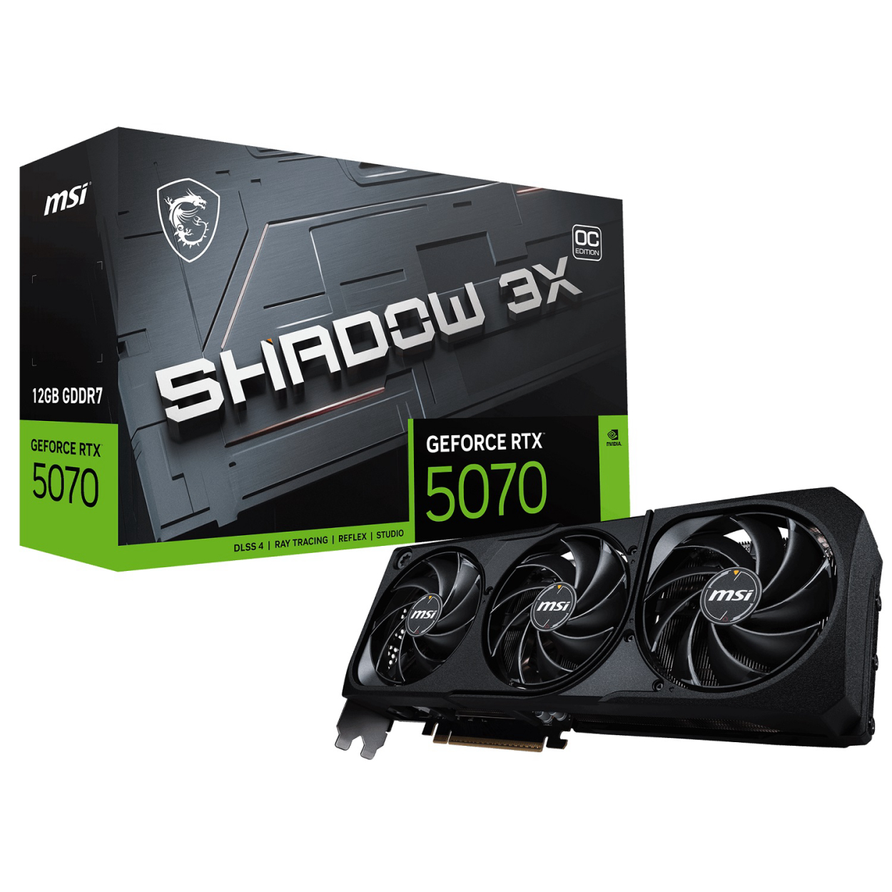 MSI 12GB GEFORCE RTX 5070 12G SHADOW 3X OC GDRR7 [192bit]  PCIE 5.0 1xHDMI