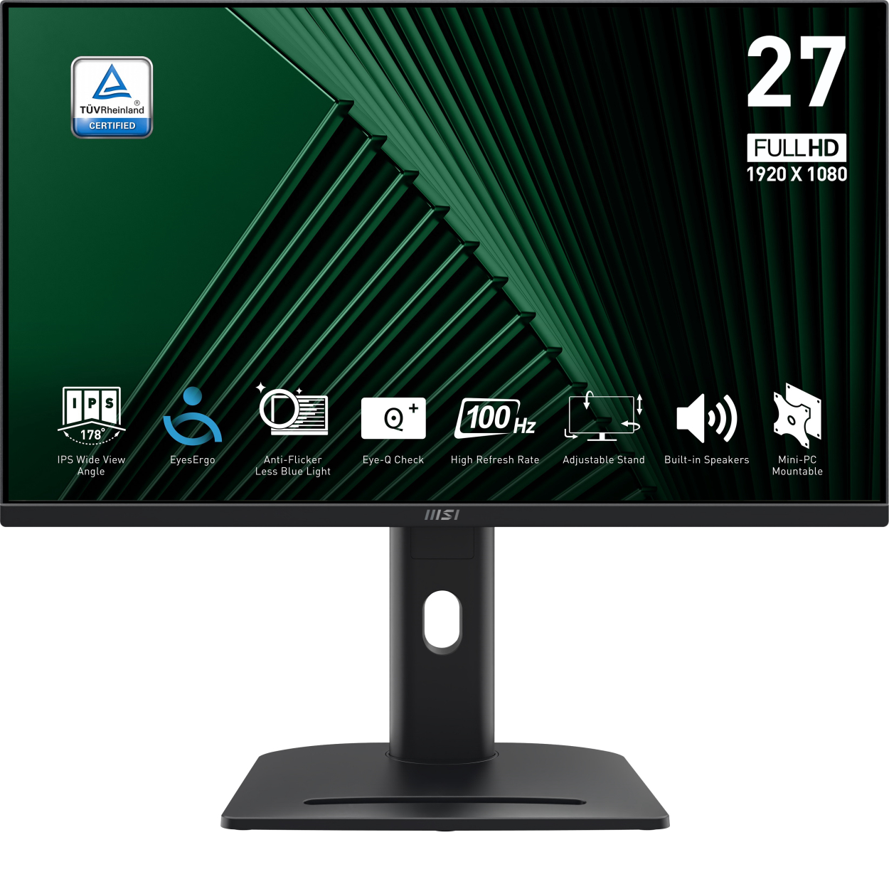 27" MSI PRO MP275PG 1ms 100Hz FHD IPS HDMI DP D-Sub Pivot Monitör