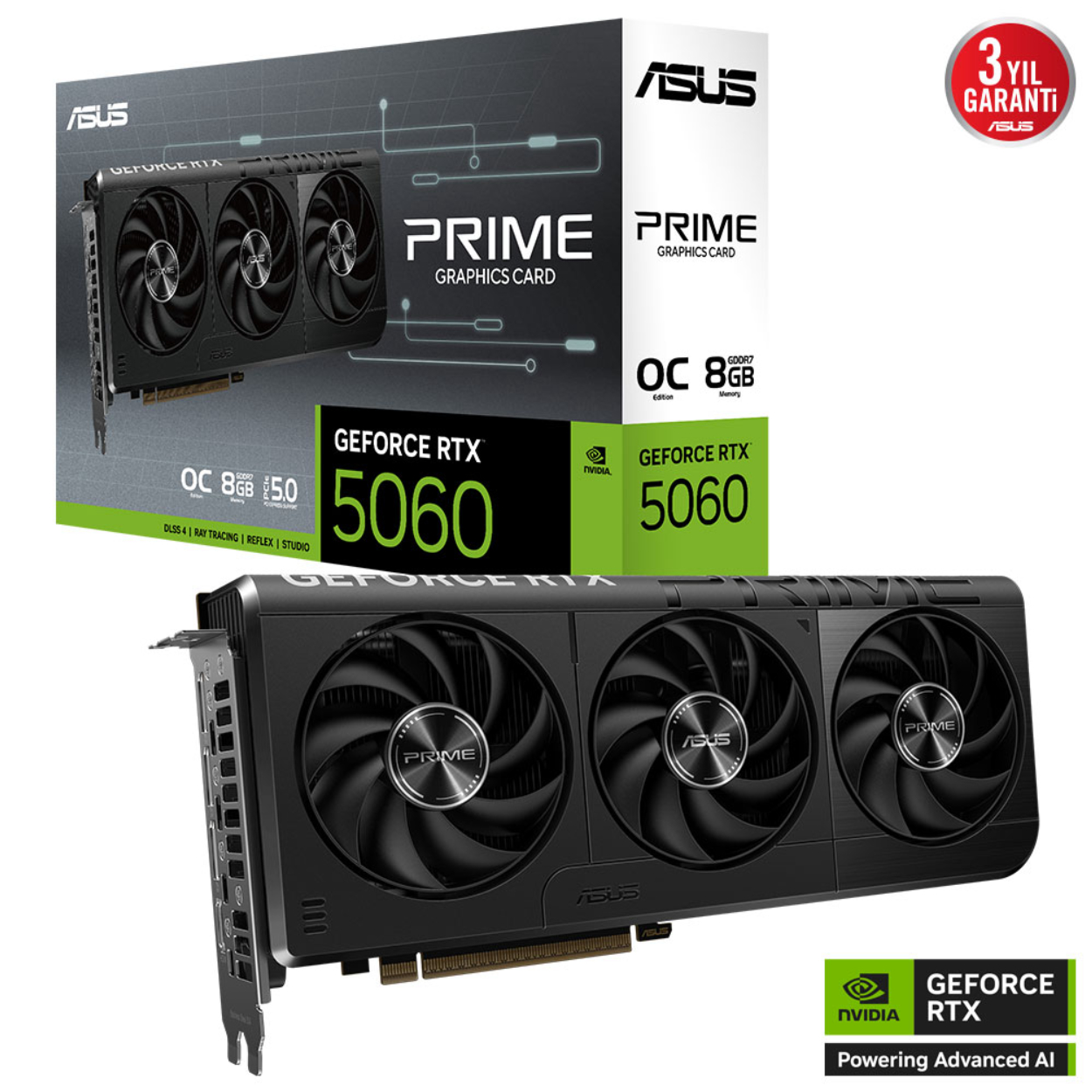 Asus 8GB PRIME-RTX5060-O8G GDDR7 128Bit HDMI 3xDP-DLSS3