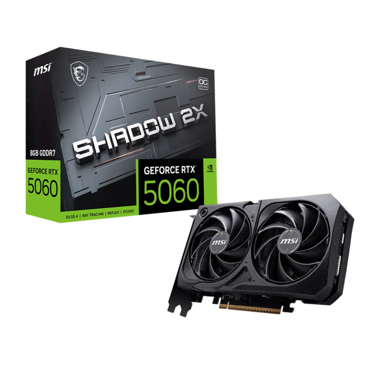 MSI 8GB GEFORCE RTX 5060 8G SHADOW 2X OC GDDR7 [128bit]  PCIE 5.0 1xHDMI 3xDP