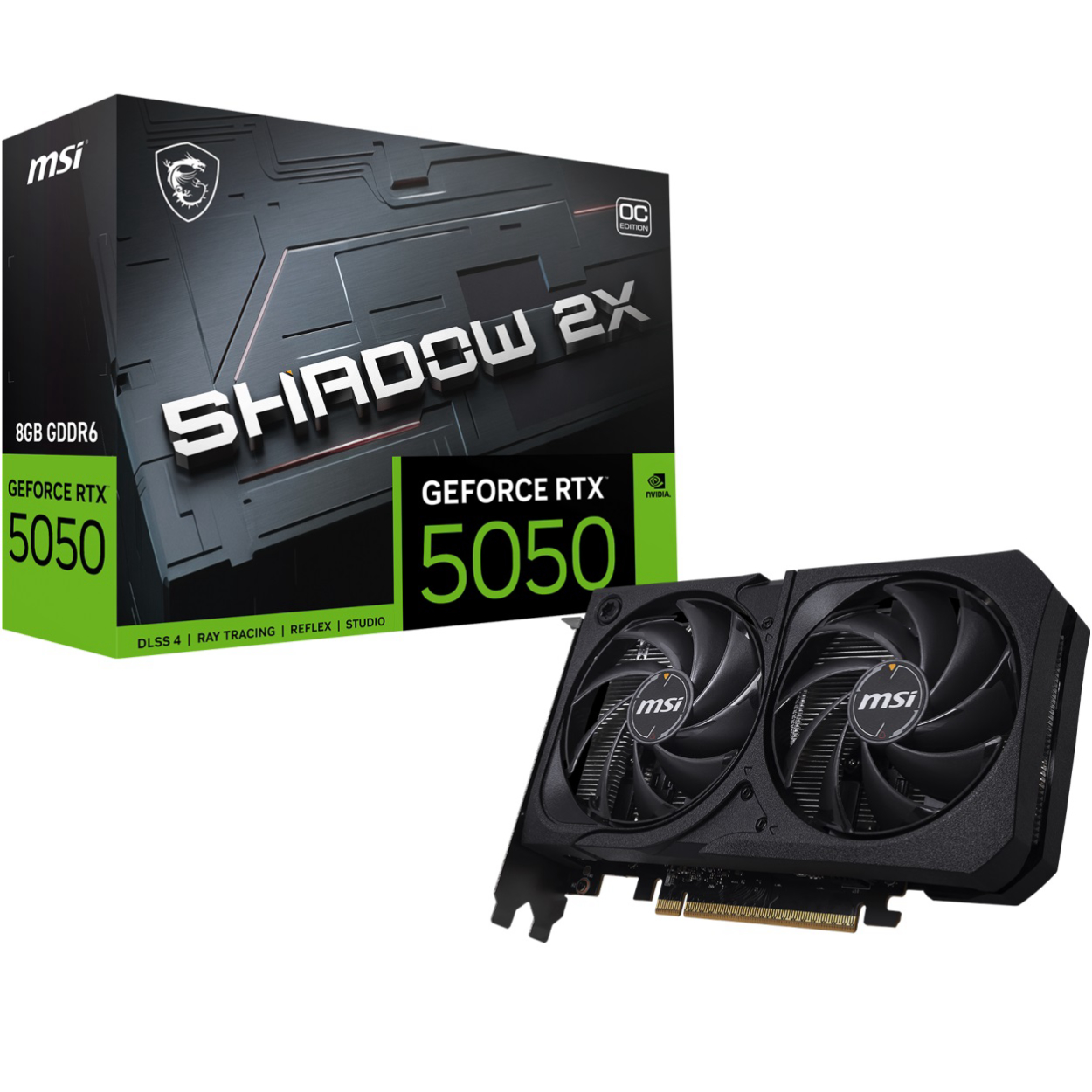 MSI 8GB GEFORCE RTX 5050 8G SHADOW 2X OC GDDR6 [128bit]  PCIE 5.0 1xHDMI 3xDP