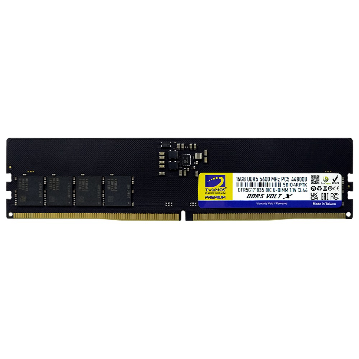Twinmos 16GB 5600Mhz DDR5 CL46 Kutulu PC Bellek (TMD516GB5600U46WO