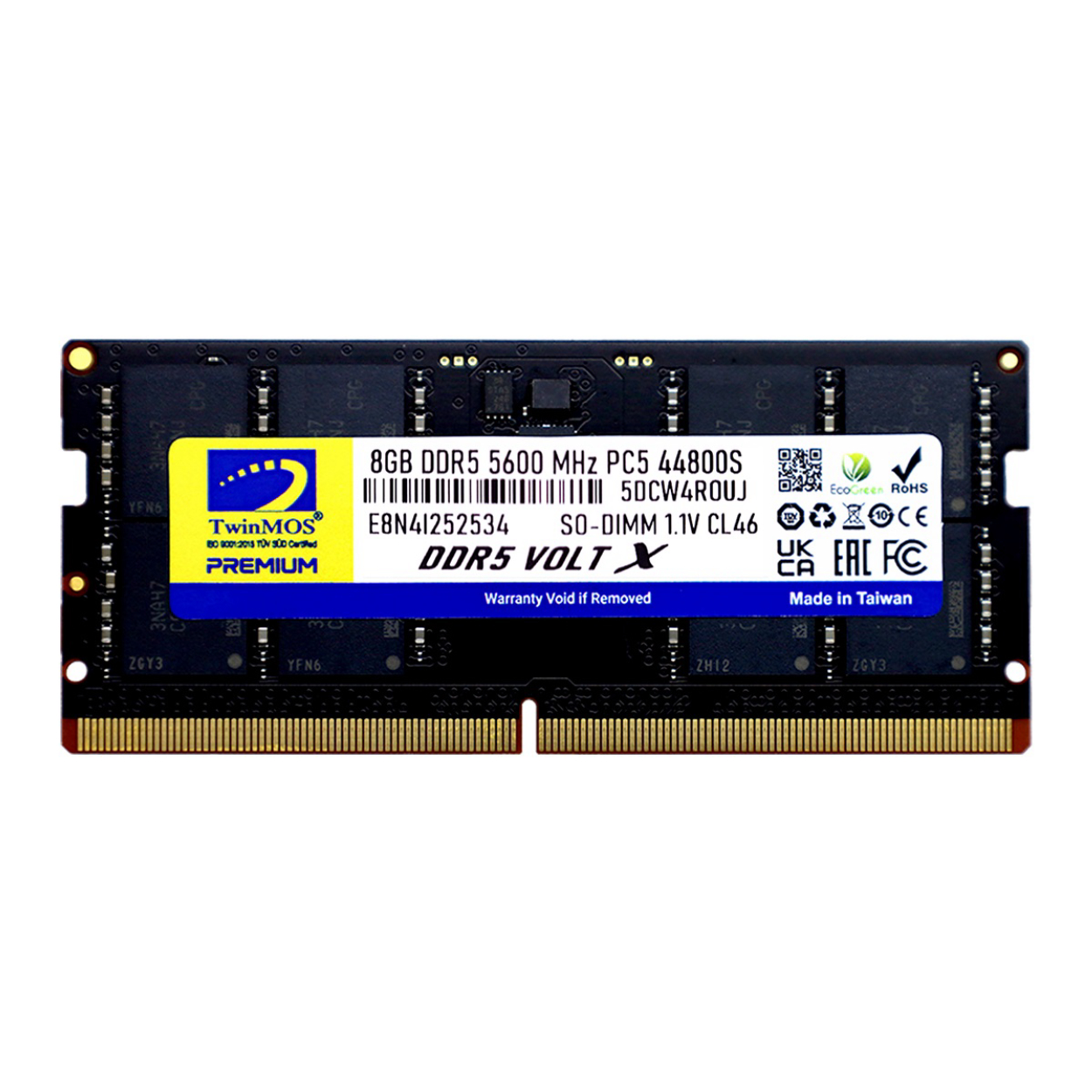 Twinmos Sodimm 8GB 5600MHz DDR5 CL46 Notebook Bellek (TMD58GB5600S46)