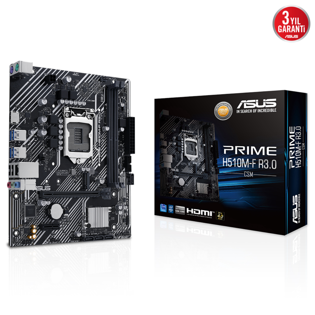 Asus PRIME H510M-F R3.0-CSM 1200P DDR4 3200 HDMI M2 USB3.2 mATX (10-11 nesil)