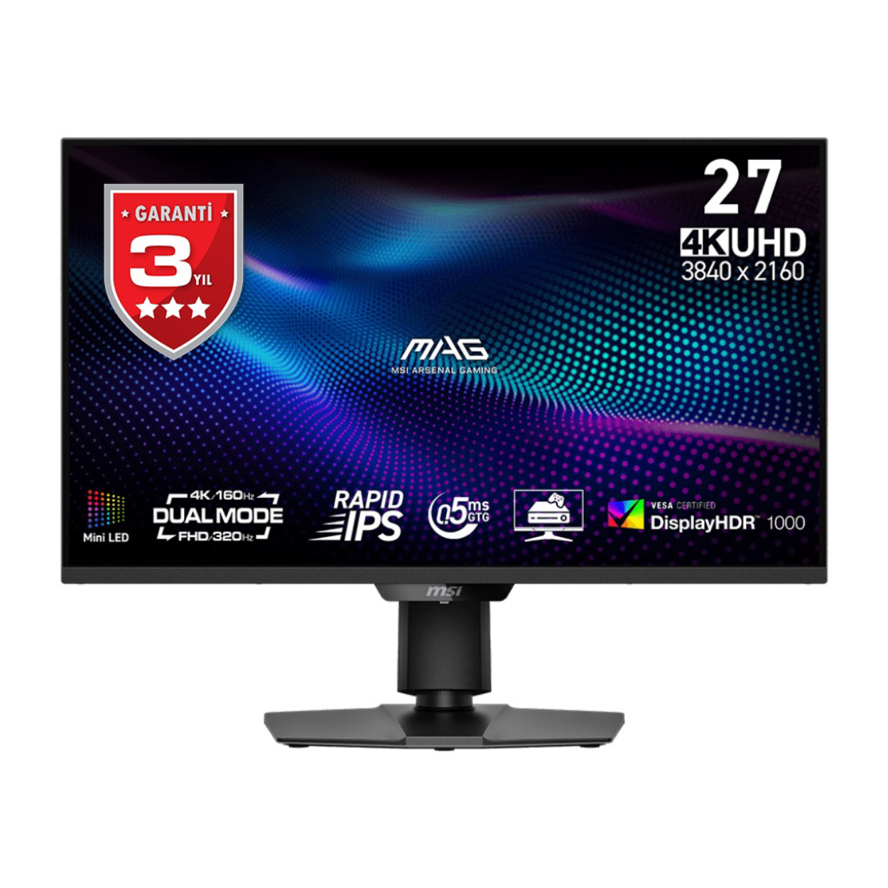 27" MSI MAG 274UPDF E16M 0.5ms 160Hz 3840x2160 2xHDMI DP Type-C IPS Pivot Gaming