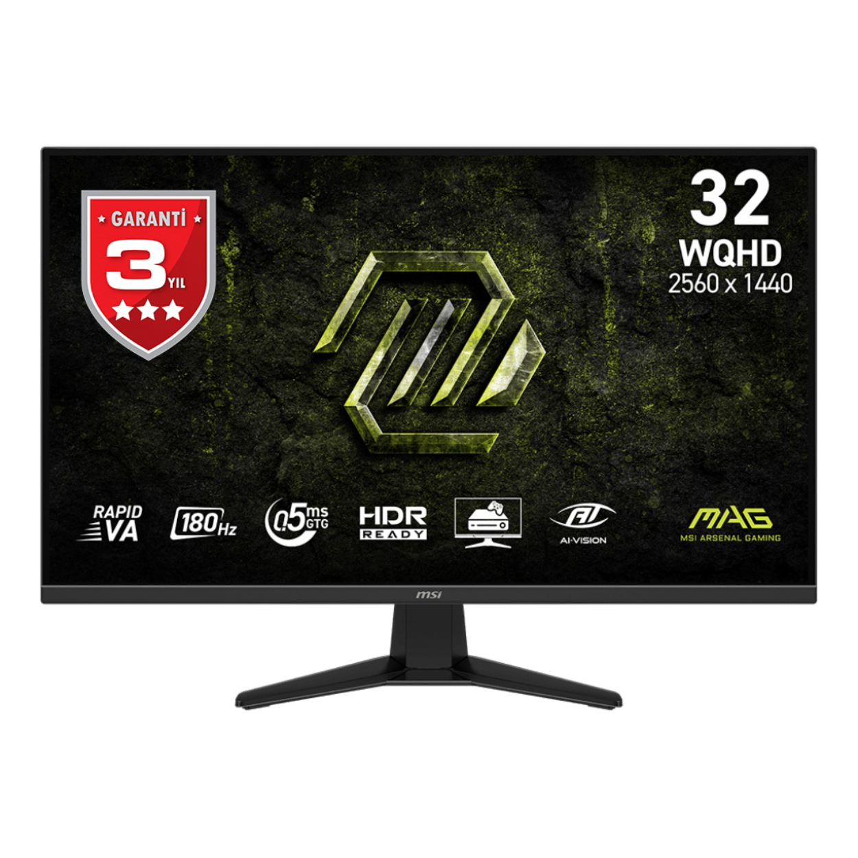 31.5" MSI MAG 325QF E18V 0.5ms 180Hz 2560x1440 2xHDMI DP VA Flat Gaming Monitör