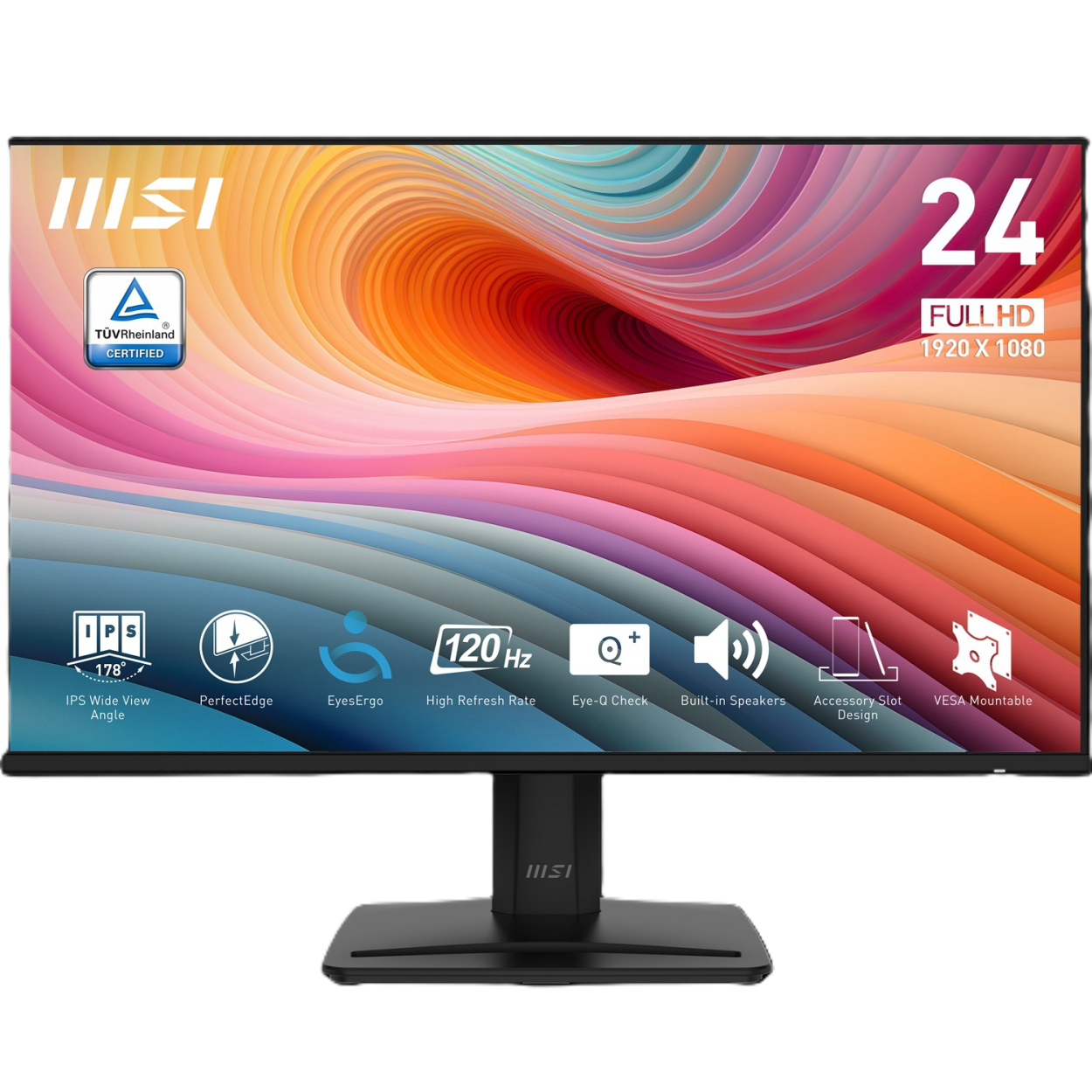 23.8" MSI PRO MP242A E2 1ms 120Hz FHD IPS HDMI DP VGA Adaptive-Sync Monitör