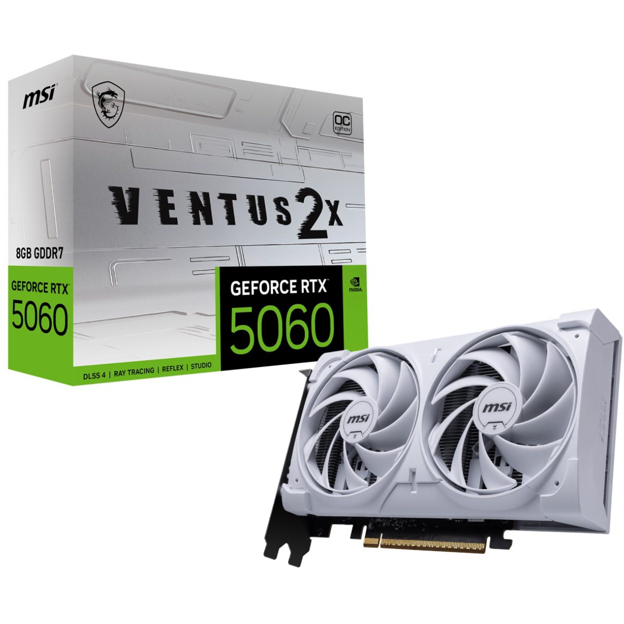 MSI 8GB GEFORCE RTX 5060 8G VENTUS 2X OC WHITE GDDR7 [128bit] PCIE 5.0 HDMI 3xDP