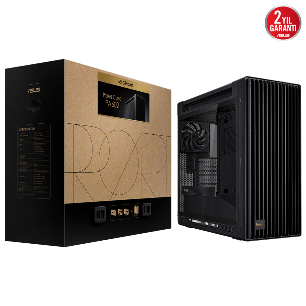 Asus ProArt PA602 1x140mm 2x200mm PSU Yok Siyah E-ATX  Kasa