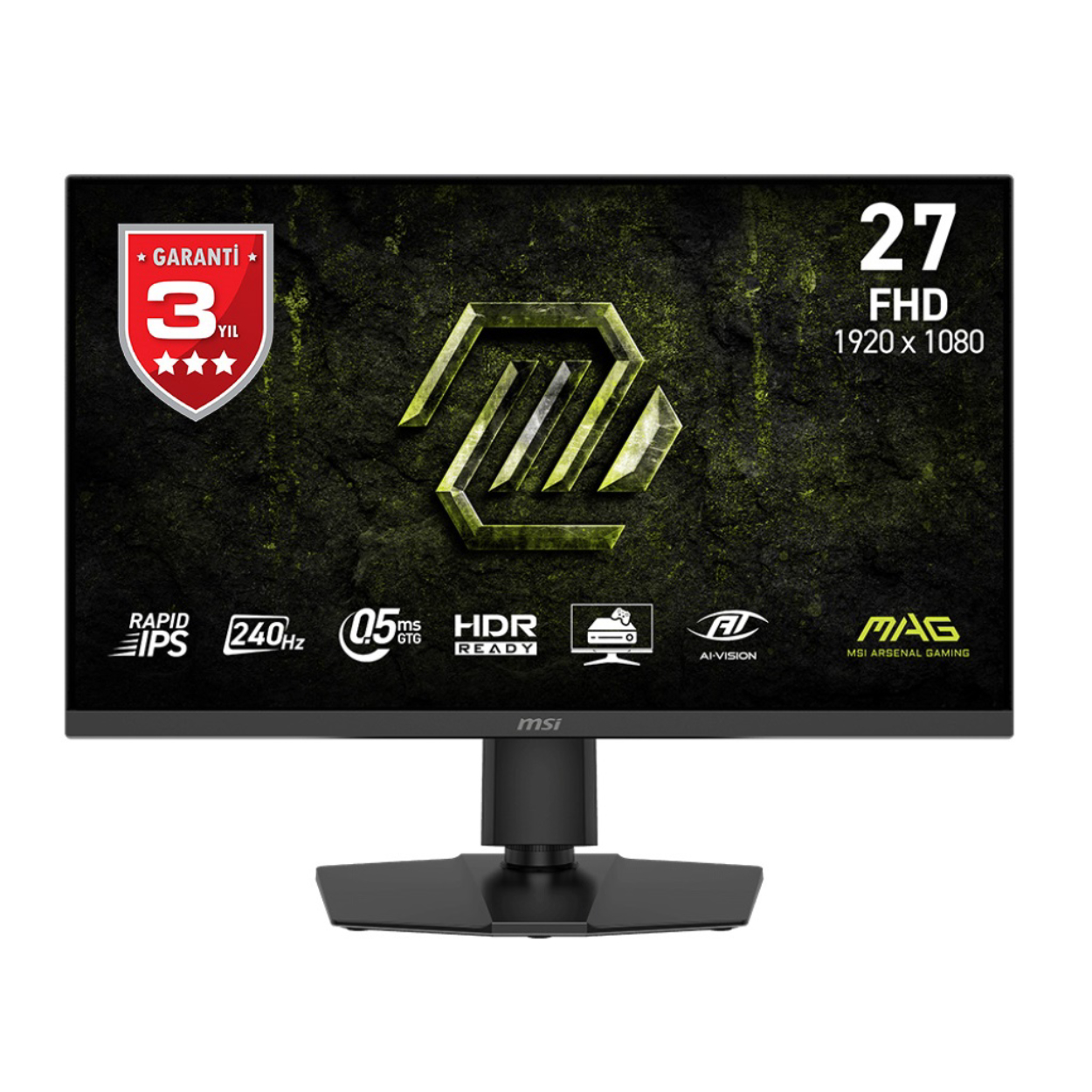 27" MSI MAG 272PF X24 0.5ms 240Hz FHD IPS HDMI DP Pivot Gaming Monitör