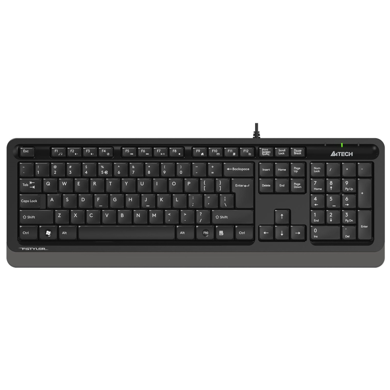 A4 Tech FK10 USB Kablolu Q Multimedia Klavye Siyah Gri