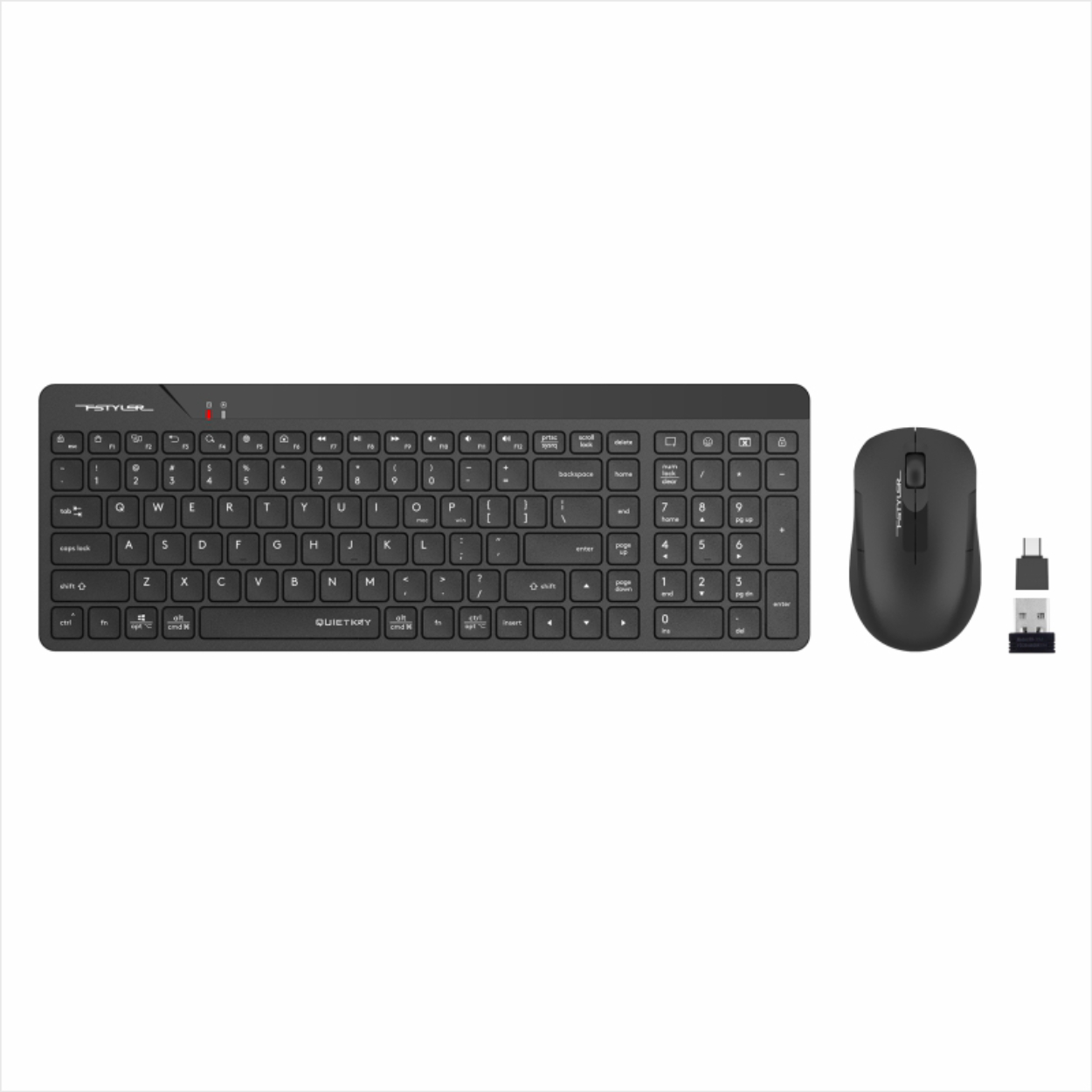 A4 Tech FG2300 Air2 Kablosuz QMINI FN-MM Klavye Mouse Set Siyah