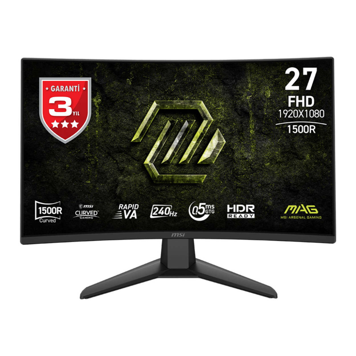 27" MSI MAG 274CF X24 0.5ms 240Hz FHD HDMI DP VA Curved Gaming Monitör