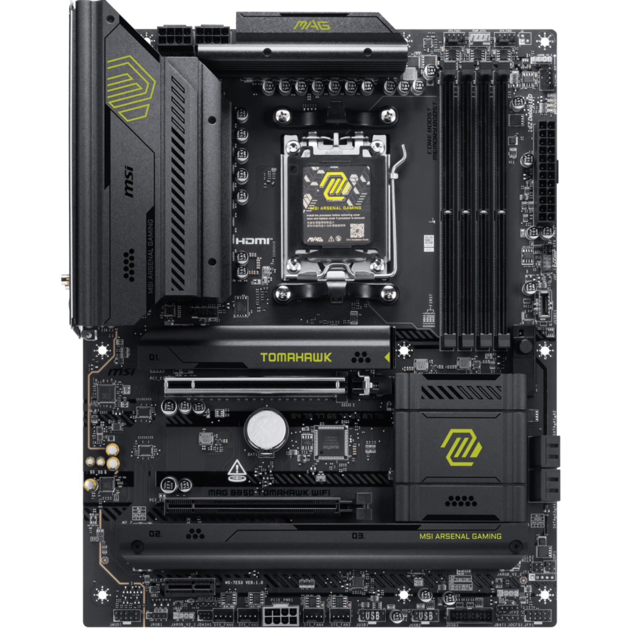 MSI MAG B850 TOMAHAWK WIFI AM5 DDR5 8200(OC) HDMI M.2 5GLan WiFi7 ATX
