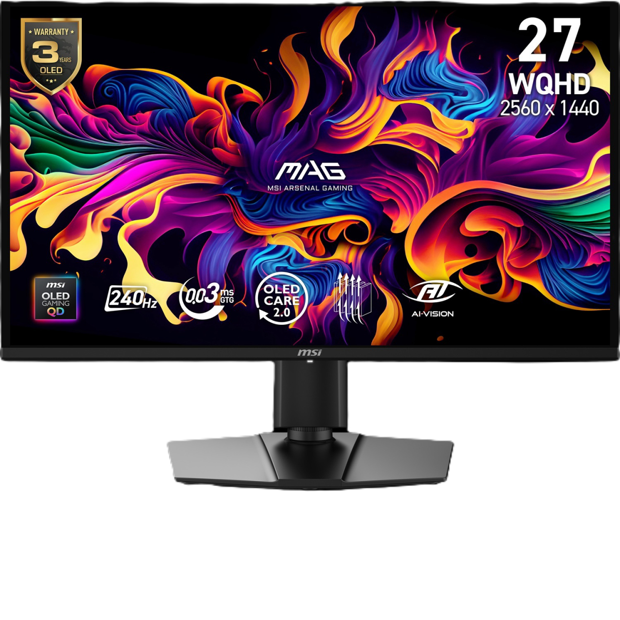 26.5" MSI MAG 274QP QD-OLED X24 0.03ms 240Hz 2560x1440 HDMI DP Type-C Pivot Gami
