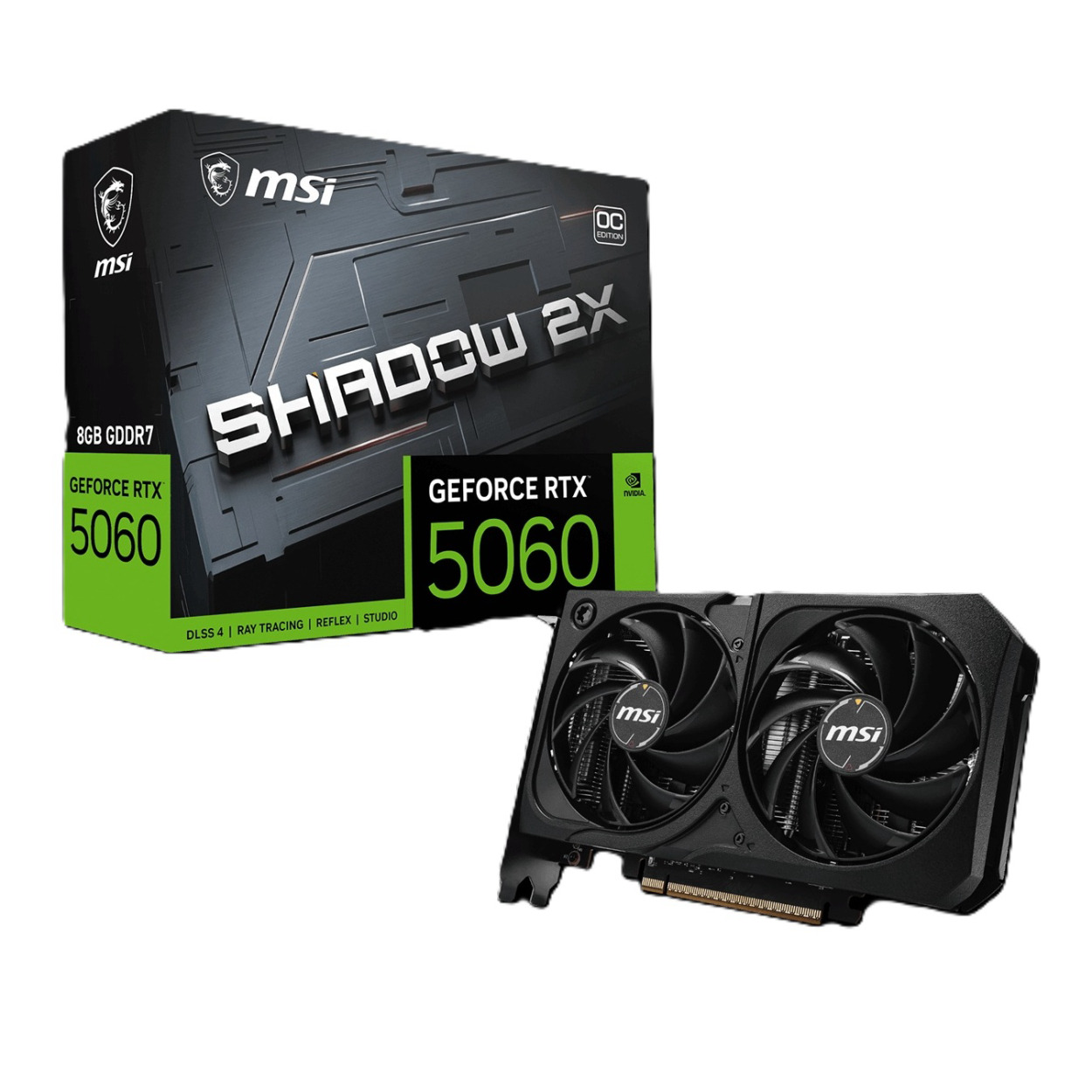 MSI 8GB GEFORCE RTX 5060 8G SHADOW 2X OC MAX GDDR7 [128bit]  PCIE 5.0 1xHDMI 3xD