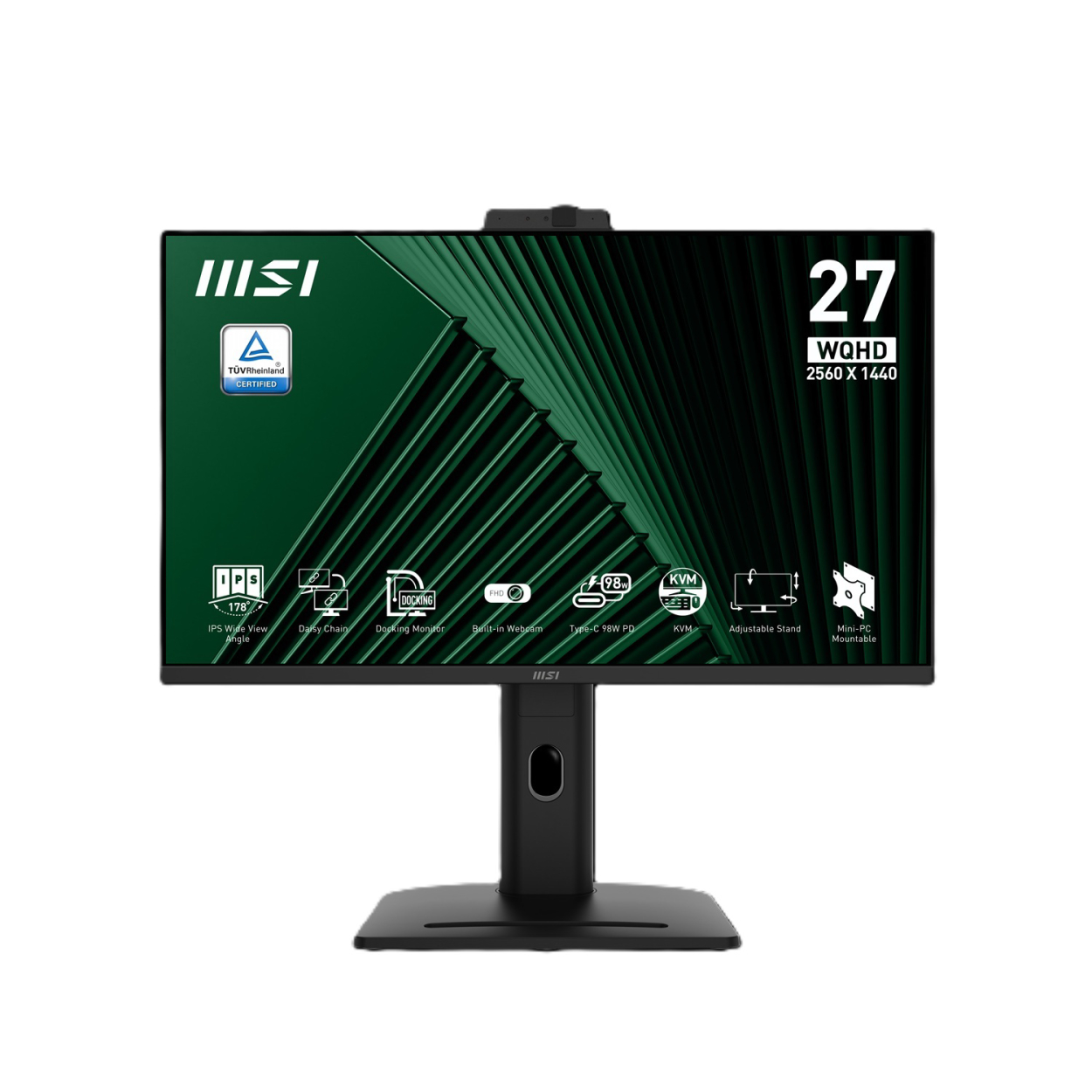 27" MSI PRO MP275QPDG 1ms 100Hz 2560x1440 IPS HDMI DP Type-C Siyah Pivot Monitör