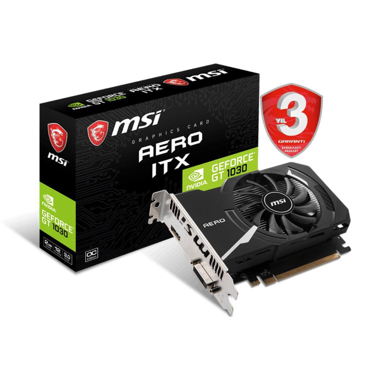 MSI 2GB GEFORCE GT 1030 AERO ITX 2GD4 OC [64Bit] DDR4 HDMI DVI