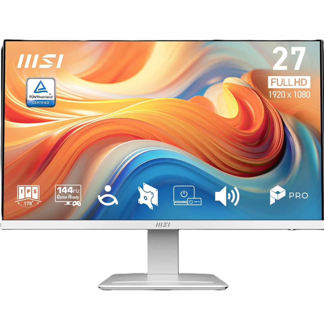 27" MSI PRO MP273W E14A 1ms 144Hz 1920x1080 IPS HDMI DP VGA Beyaz Flat Monitör