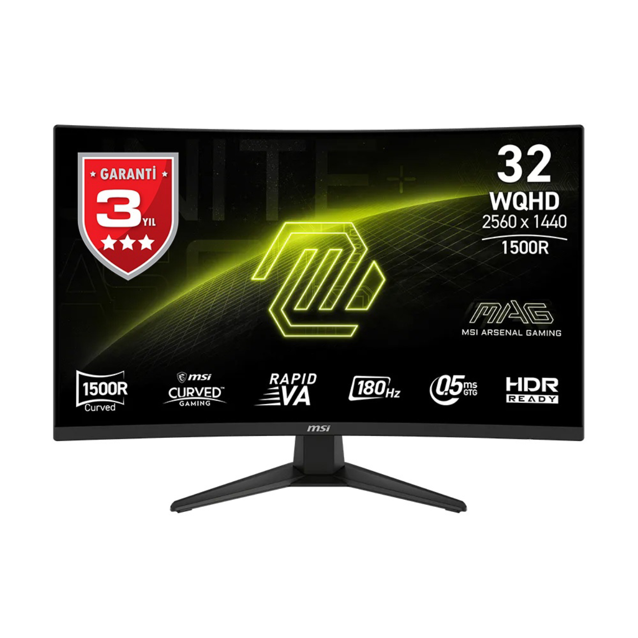31.5" MSI MAG 321CQF E18 0.5ms 180Hz 2560x1440 2xHDMI DP Curved Gaming Monitör