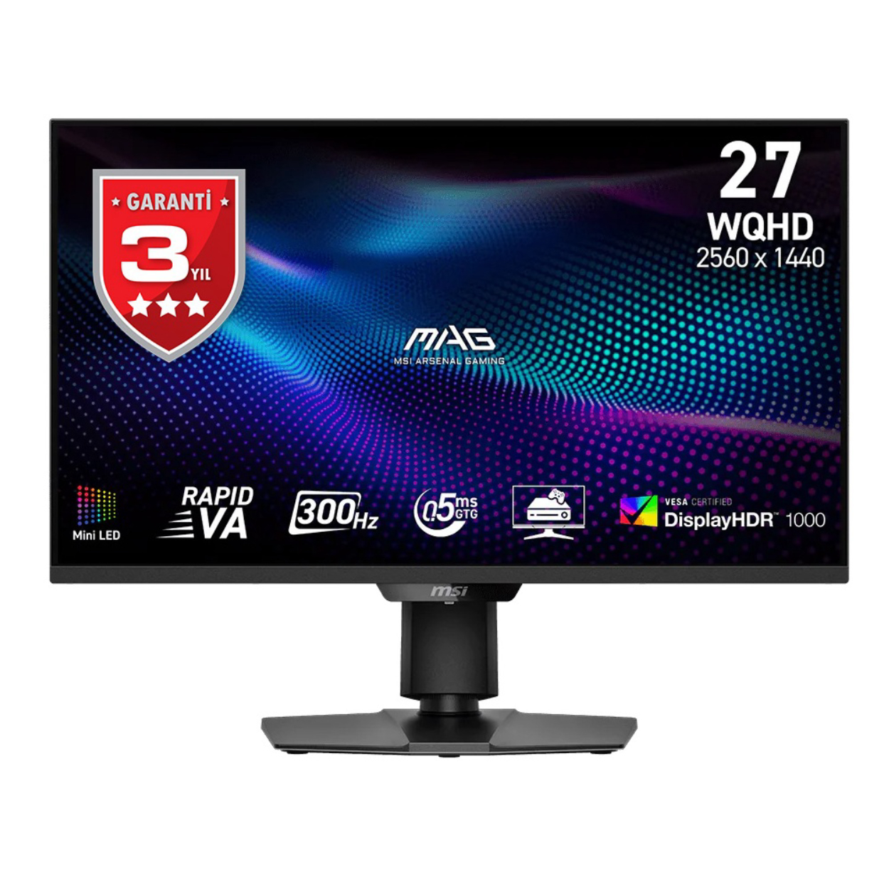 27" MSI MAG 274QPF X30MV 0.5ms 300Hz 2560x1440 HDMI DP VA Pivot Gaming Monitör