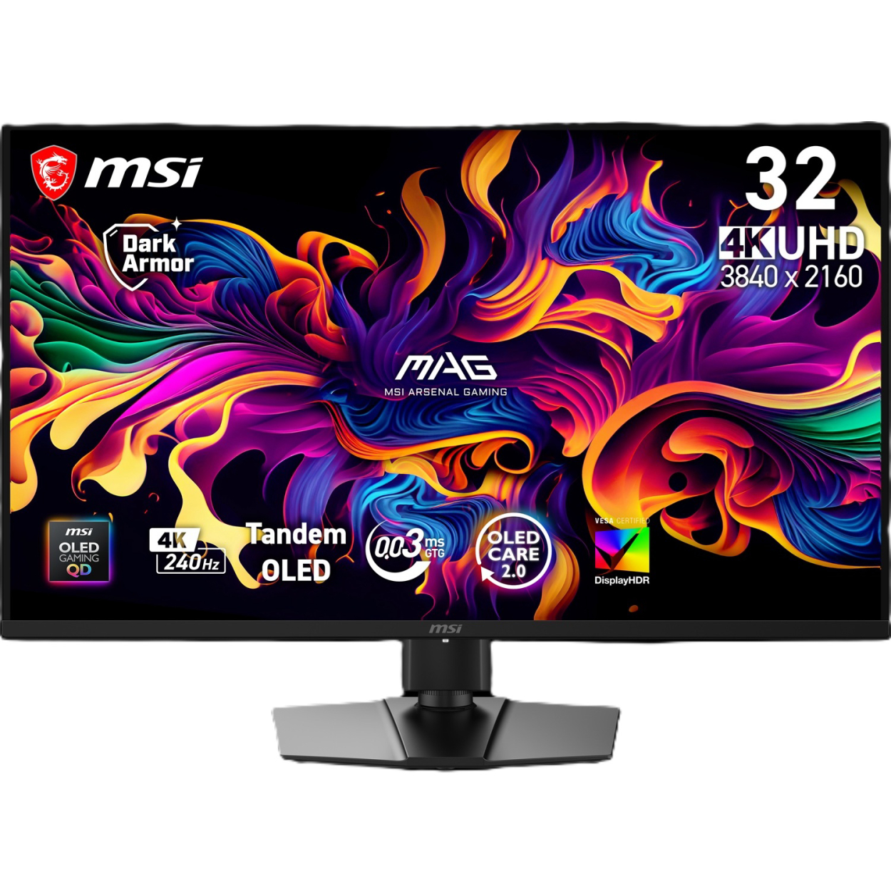 31.5" MSI MAG 321UP QD-OLED X24 0.03ms 240Hz 3840x2160 HDMI DP Type-C Pivot Gami