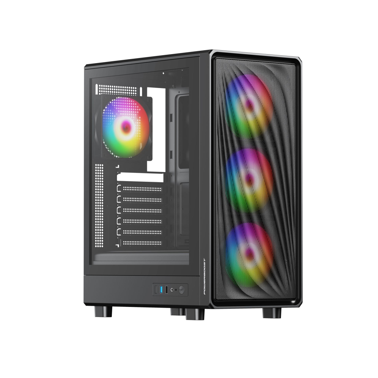 PowerBoost PB-A5065B 650W 80+ Bronze USB 3.0 Mesh 4*12cm ARGB Fan Mid-T ATX Kasa