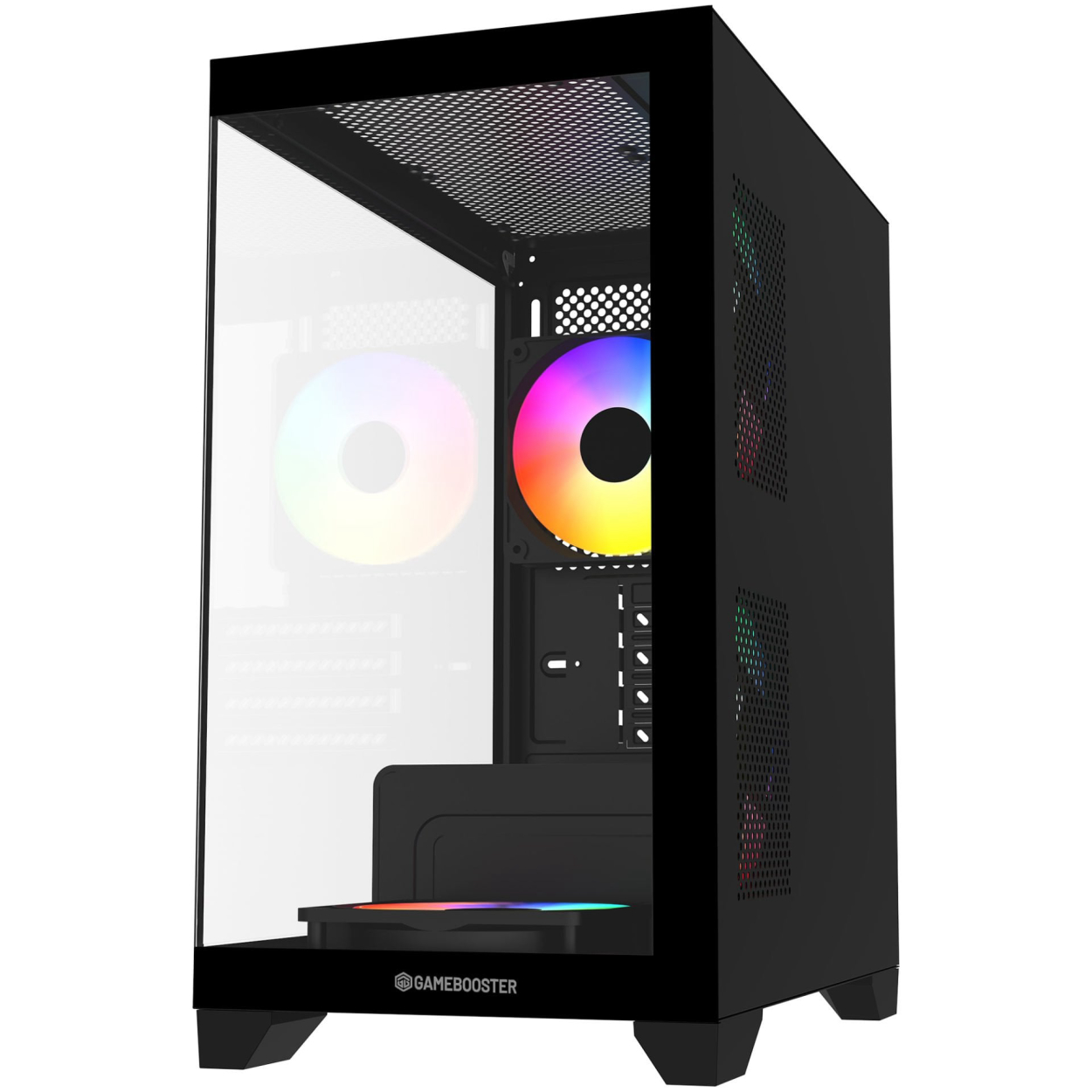 GameBooster GB-M6001B 600W APFC USB 3.0  4*12cm ARGB Fan Rainbow Mid-T M-ATX Kas