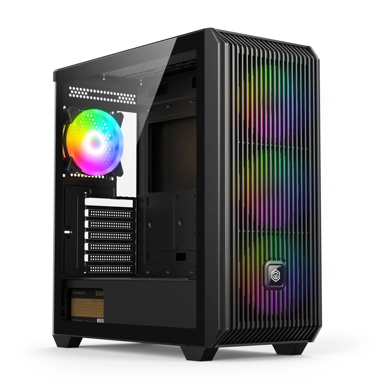 GameBooster E8501B 850W 80+ Bronze 4x12cm ARGB Fan Mesh Mid-T E-ATX Gaming Siyah