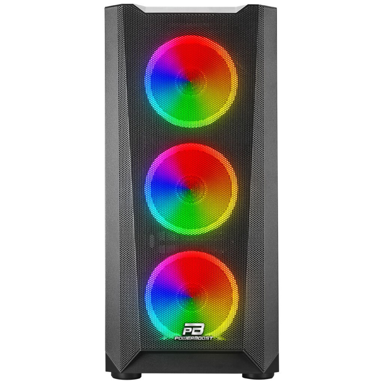 PowerBoost VK-W001B USB 3.0 Mesh ARGB Ring Fanlı Gaming Kasa (PSU Yok)