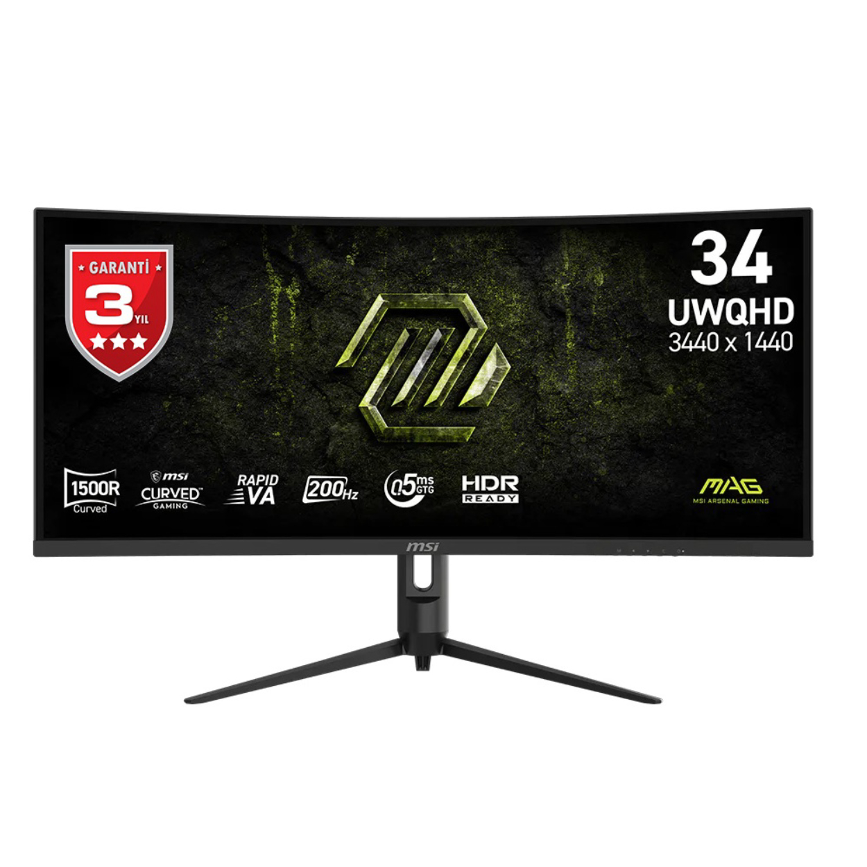 34" MSI MAG 342CQRF E20 0.5ms 200Hz 3440x1440 2xHDMI DP VA Curved Gaming Monitör