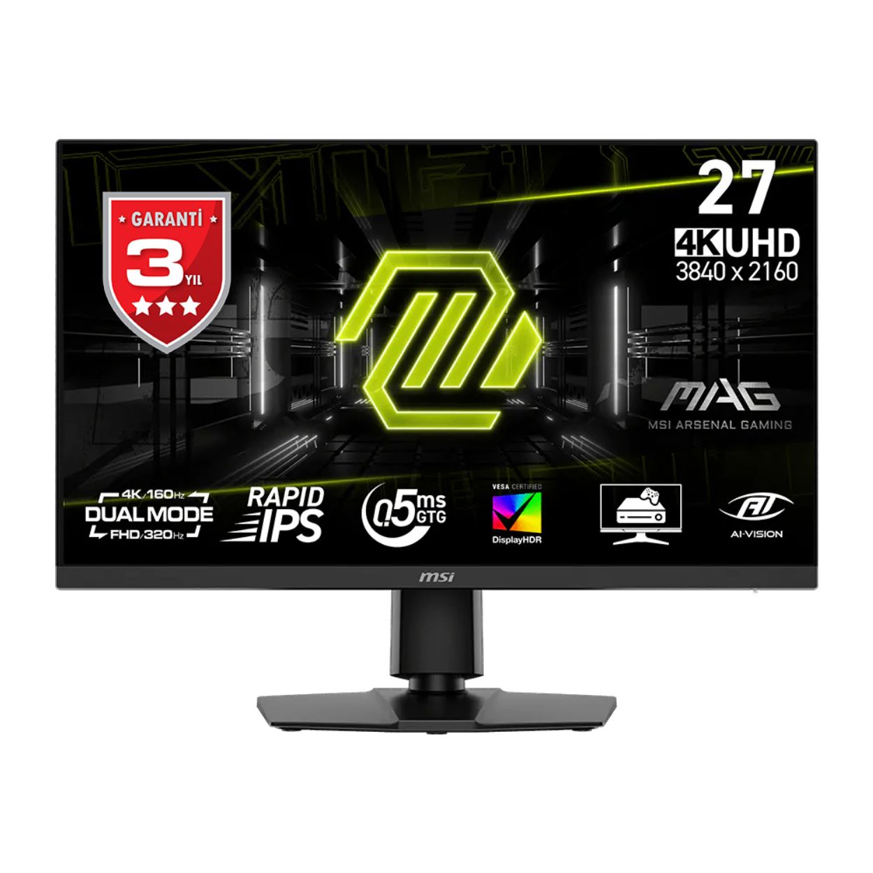 27" MSI MAG 272URDF E16 0.5ms 160Hz 3840x2160 IPS 2xHDMI DP Flat Pivot Gaming Mo
