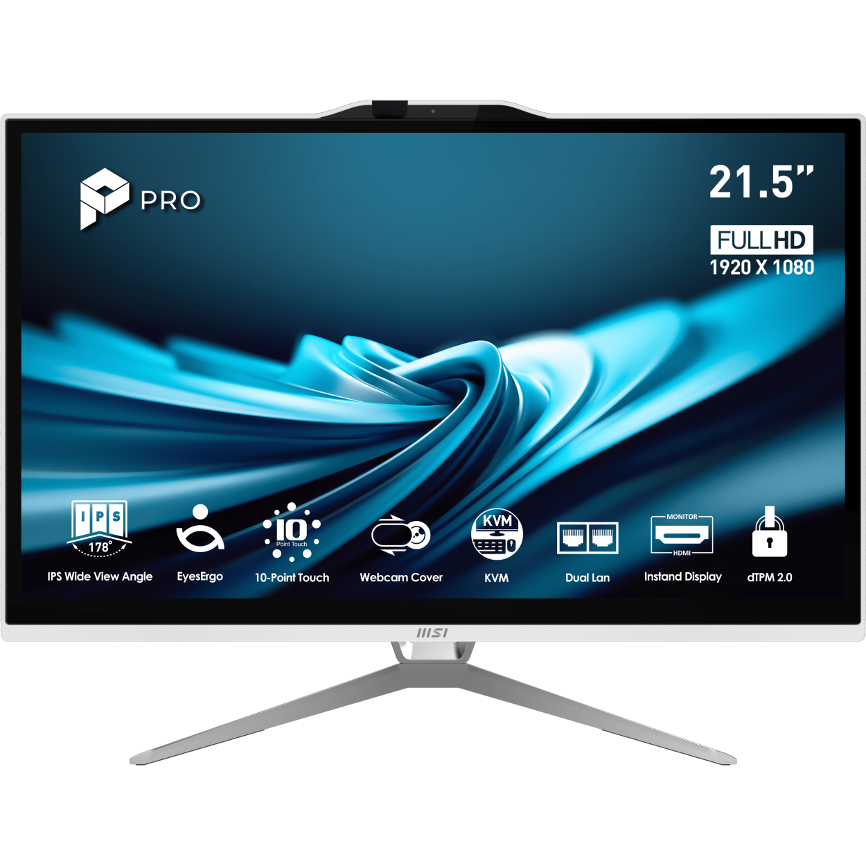 MSI PRO AP222T 14MA-614EU [i3-14100] 8GB 512GB SSD 21.5" Touch FHD OB Beyaz W11H