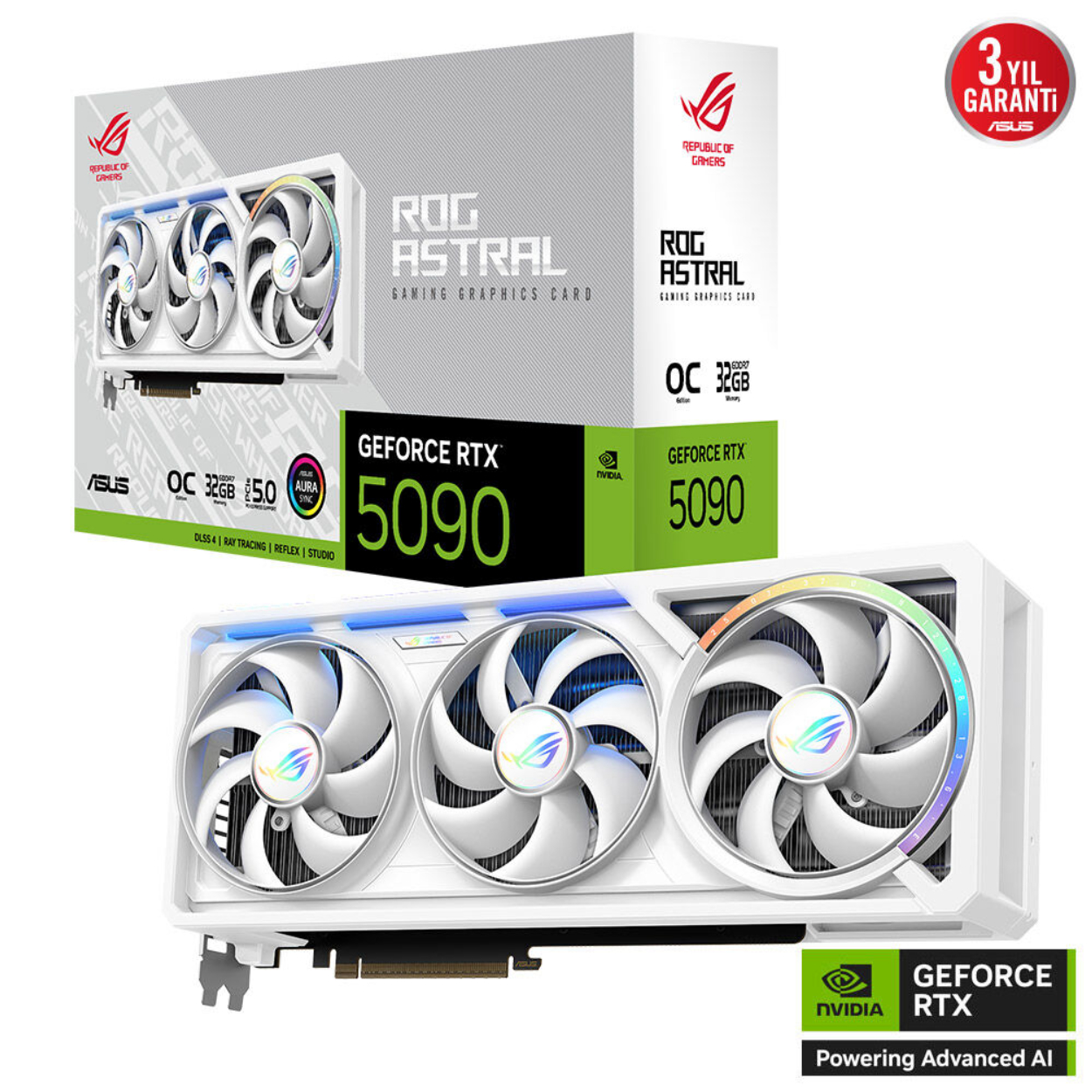 Asus 32GB ROG-ASTRAL-RTX5090-O32G-WHITE GDDR7 512Bit 2xHDMI 3xDP RGB DLSS4