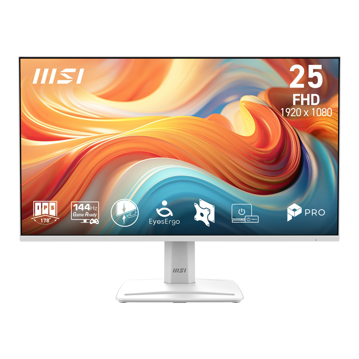 24.5" MSI PRO MP251W E14A 1ms 144Hz FHD IPS HDMI DP D-Sub Vesa Flat Beyaz Monitö
